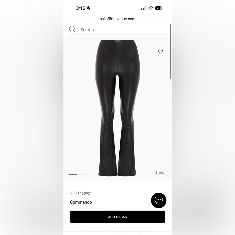 Commando Black Faux Leather flare Pants